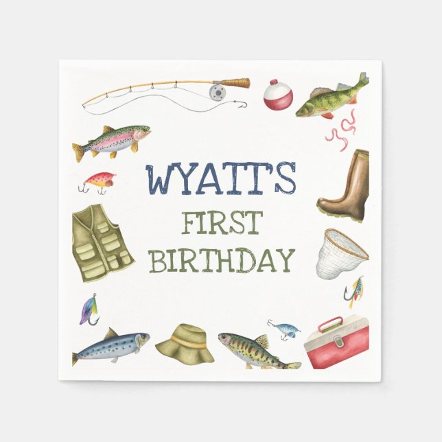 Guardanapo De Papel Pescar O-fish-ally Um Napkins (Frente)