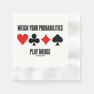Guardanapo De Papel Pese Suas Probabilidades Jogue Bridge 4 Naipes