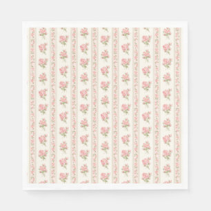 Guardanapo De Papel Pêssego e Bege Vintage Fancy Floral Sobremesa de F