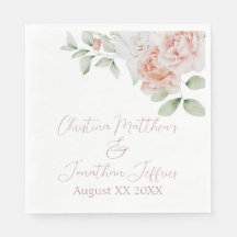 Pêssego Romântico e Flores Brancas de Aquarela