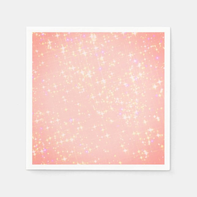 Guardanapo De Papel Pêssego rosa e estrela dourada brilho vintage (Frente)