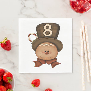 Guardanapo De Papel Pessoa Número 8 Em Um Chapéu Napkins