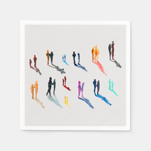 Guardanapo De Papel Pessoas art aquarela arte (Frente)