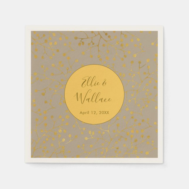 Guardanapo De Papel Pestanejo De Casamento De Mata-Arroz Elegante (Frente)