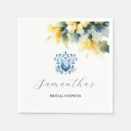 Guardanapo De Papel Peste Floral Azul e Amarelo