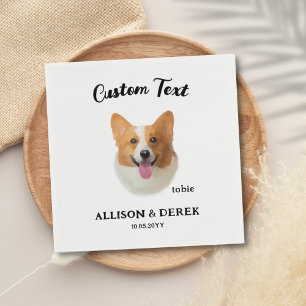 Guardanapo De Papel Pet Name Corgi Wedes Personalizados