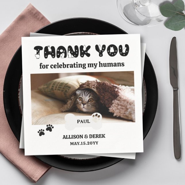 Guardanapo De Papel Pet Name Dog Cat Foto Personalizada Engraçado Casa (Criador carregado)