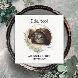 Guardanapo De Papel Pet Name Dog Cat Foto Personalizada Wreath Casamen