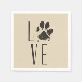 Guardanapo De Papel Pet Paw Print Love Tipografia