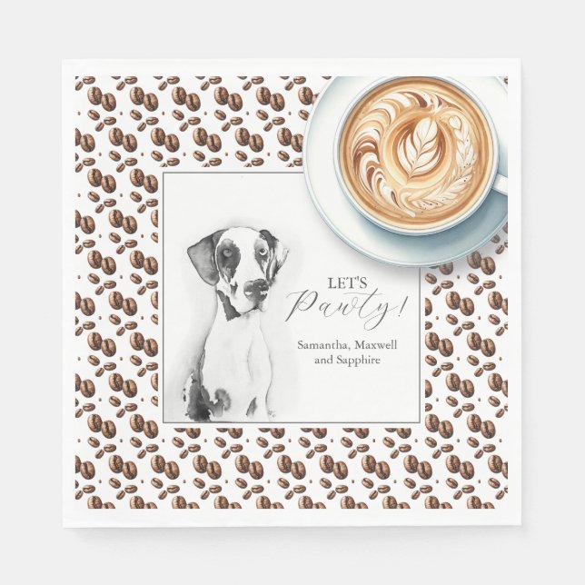 Guardanapo De Papel Pet Portrait Love is Brewing Cocktail Napkins (Frente)