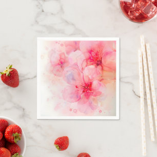 Guardanapo De Papel Petal Elegância Cor-de-Água Rosa