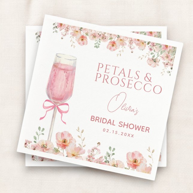 Guardanapo De Papel Pétalas de Arco-íris e Prosecco Blush Chá de Noiva (Criador carregado)