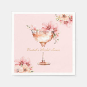 Guardanapo De Papel Pétalas Douradas rosa e coquetel Prosecco