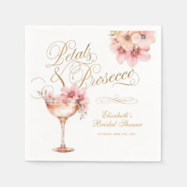 Guardanapo De Papel Pétalas Douradas rosa e coquetel Prosecco
