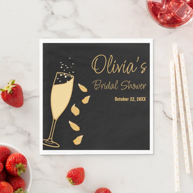 Guardanapo De Papel Pétalas e Chá de panela Negro Prosecco (Insitu)