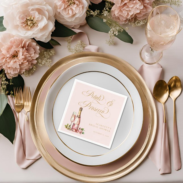 Guardanapo De Papel Pétalas e Prosecco Elegância Floral Chá de Noiva (Petals and Prosecco Bridal Shower Cocktail Napkin
)