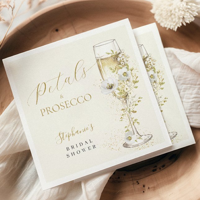 Guardanapo De Papel Pétalas e Prosecco Flores Silvestres Noivado  (Criador carregado)
