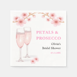 Guardanapo De Papel Pétalas e Prosecco Rosa Floral Chá de Noiva