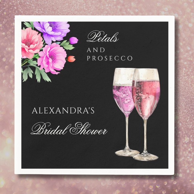 Guardanapo De Papel Pétalas Florais Rosa e Chá de panela Prosecco (Criador carregado)