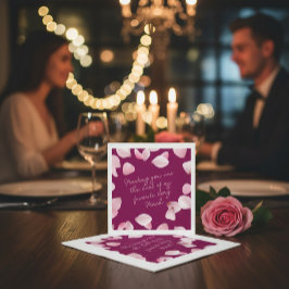 Guardanapo De Papel Pétalas Rosa Romântico Nota de Amor