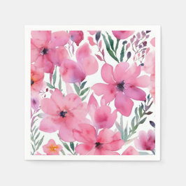 Guardanapo De Papel Pétalas Rosadas | Flores Pintadas em Aquarela