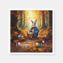 Peter Easter Bunny com cesto de ovos de Páscoa