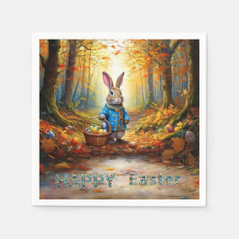 Guardanapo De Papel Peter, o coelho da Páscoa com cesta de Ovo de Pásc