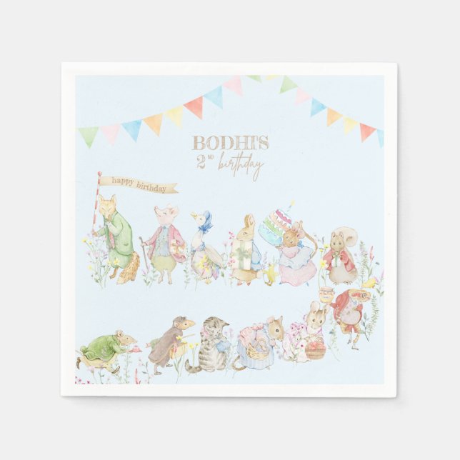 Guardanapo De Papel Peter o Coelho Primeiro Aniversário (Frente)