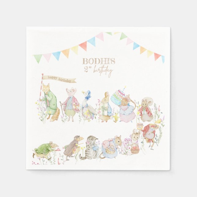 Guardanapo De Papel Peter o Coelho Primeiro Aniversário (Frente)