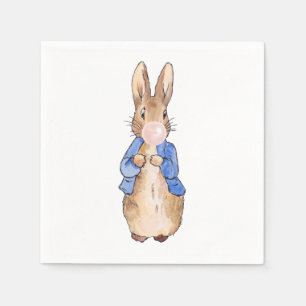 Guardanapo De Papel Peter o Rabbit soprando uma pastilha branca