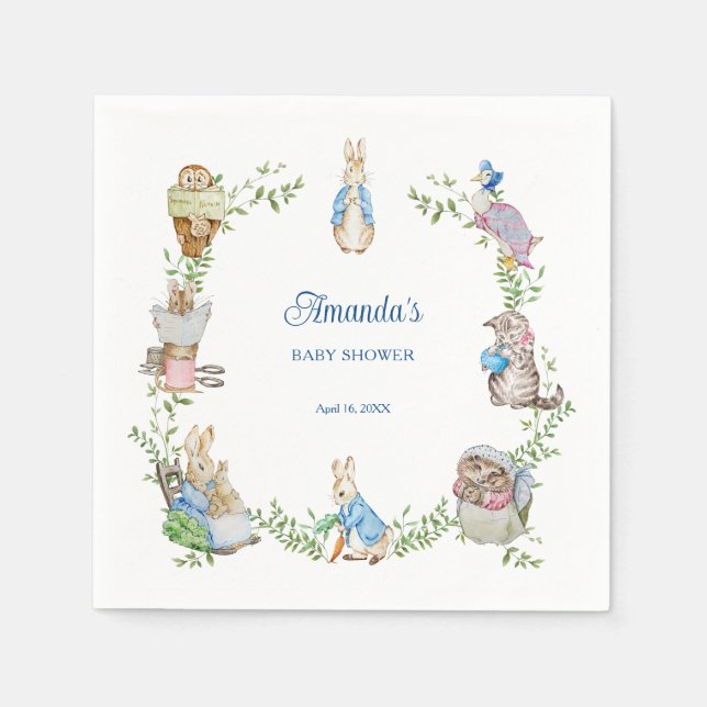 Guardanapo De Papel Peter Rabbit Baby Shower (Frente)