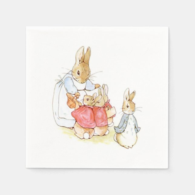 Guardanapo De Papel Peter Rabbit e suas Irmãs (por Beatrix Potter) (Frente)