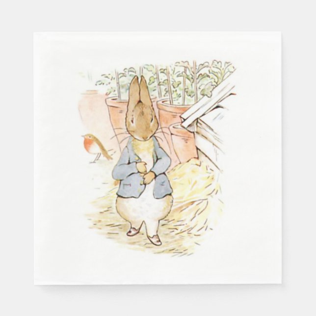 Guardanapo De Papel Peter Rabbit in the Garden (por Beatrix Potter) (Frente)