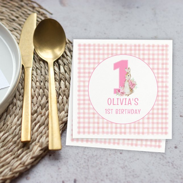 Guardanapo De Papel Peter Rabbit | Primeiro Aniversário (Criador carregado)