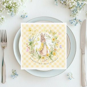 Guardanapo De Papel Peter Rabbit Wildflower Gingham Chá de fraldas Neu