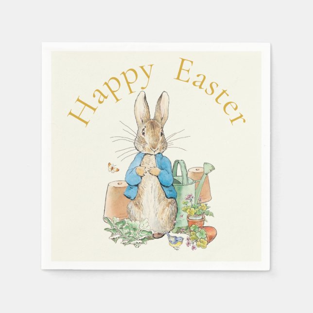 Guardanapo De Papel Peter the rabbit Happy Easter greeting (Frente)