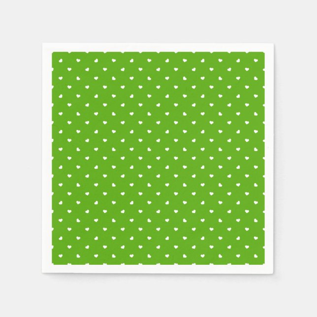 Guardanapo De Papel Petite Hearts on Bright Green (Frente)