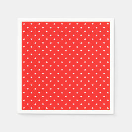 Guardanapo De Papel Petite Hearts on Bright Red Paper