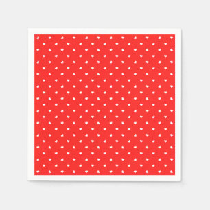 Guardanapo De Papel Petite Hearts on Bright Red Paper