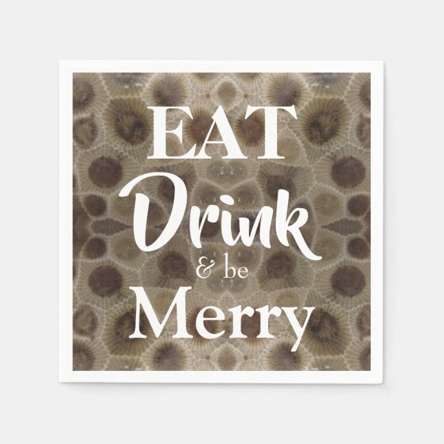 Guardanapo De Papel Petoskey Stone Michigan State stone fóssil (Frente)