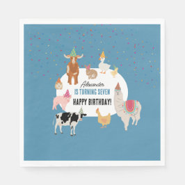 Guardanapo De Papel Petting Zoo Party Animals Barnyard Birthday Boy