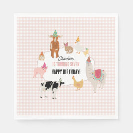 Guardanapo De Papel Petting Zoo Party Animals Barnyard Birthday Girl