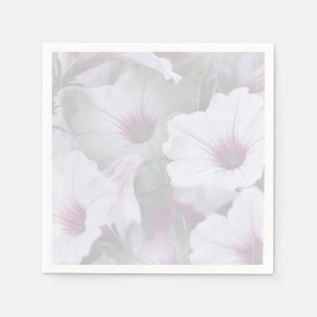 Guardanapo De Papel Petunias Brancas E Rosa (Frente)