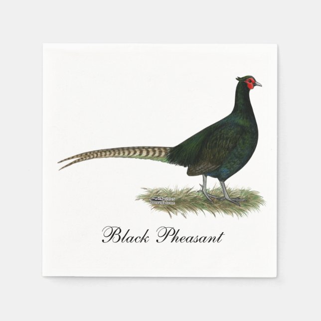 Guardanapo De Papel Pheasant Black Rooster (Frente)