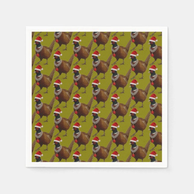 Guardanapo De Papel Pheasant pattern Christmas paper party napkins (Frente)