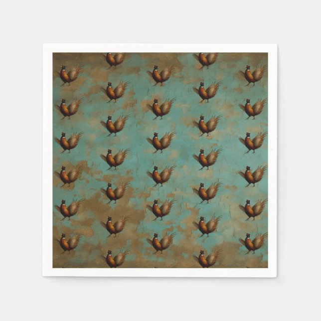 Guardanapo De Papel Pheasant strutting design paper party napkins (Frente)