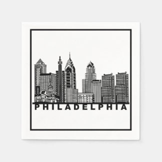 Guardanapo De Papel Philadelphia Skyline Silhouette 