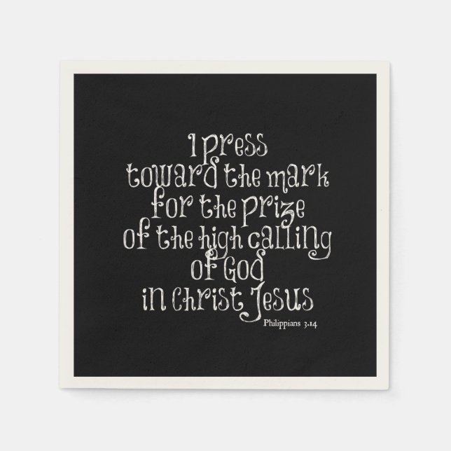 Guardanapo De Papel Philippians 3.14 Bíblia Verse (Frente)