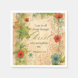 Guardanapo De Papel Philippians 4:13 I Can Do All Things Vintage Botan