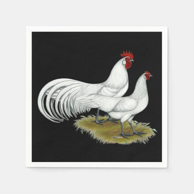 Guardanapo De Papel Phoenix: Par Branco (Frente)